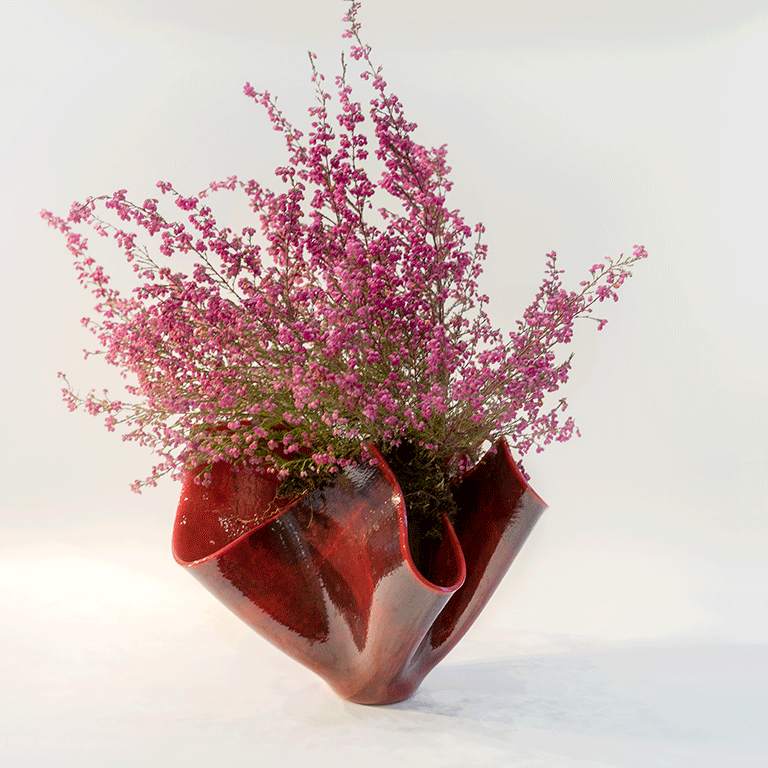 GlassArt - objects-deco - Vase rouge - Evy Cohen